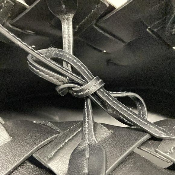 Prada Tote Bag Vittero Intrecciato 1bg318 Black Leather - Picture 13 of 15